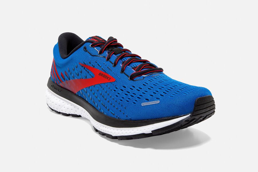 Brooks Ghost 13 Road Running Shoes Mens Blue/Red/White 871639-FTN